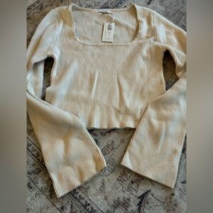 Z Supply Oat Milk Ribbed Sweater Top